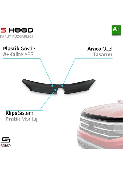 S-dizayn Renault Megane 3 Abs Plastik Kaput Rüzgarlığı 2009-2016 A+kalite