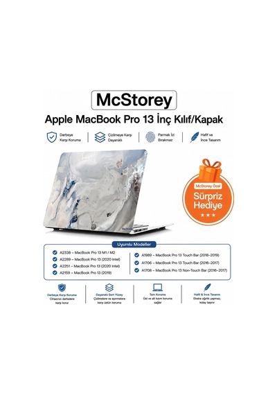Macbook Pro 13 Mermer Desenli Kılıf A1706 A1708 A1989 A2159 A2251 A2289 A2338 M1 M2 Uyumlu Baskılı Sert Kılıf İnce Hafif Koruyucu Kapak R-39 Belirtilmemiş