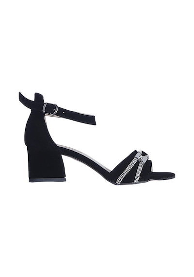 Ayakcenter Byn Ayışığı By22 Siyah Süet Kadın 6cm Topuklu Sandalet Sıyah