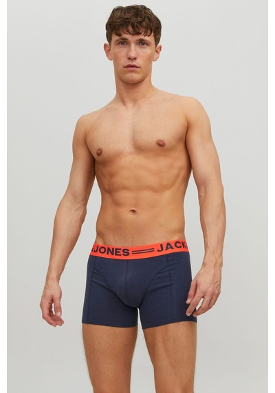 Jack & Jones Erkek 3'lü Çok Renkli Boxer - 12113943 Çok Renkli