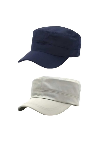 Uniquetrenders Unisex Pamuklu Castro Şapka 2 Adet Lacivert Bej Bej - Lacivert