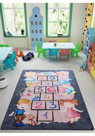 Confetti Street Game Seksek 133X190 Anaokulu Kreş Çocuk Oyun Halı