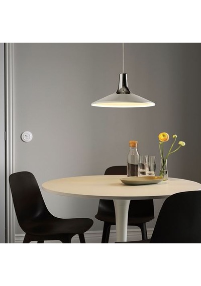 Ikea Fyrtıofyra Sarkıt Lamba, Krom Görünümlü-beyaz, 38 Cm