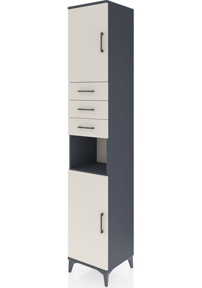 Hyperion Dolap 4 Raflı 3 Çekmeceli 2 Kapaklı 44x44x243 Antrasit-aytaşı Antrasit Hyperion Dolap 4 Raflı 3 Çekmeceli 2 Kapaklı 44x44x243 Antrasit-aytaşı Antrasit