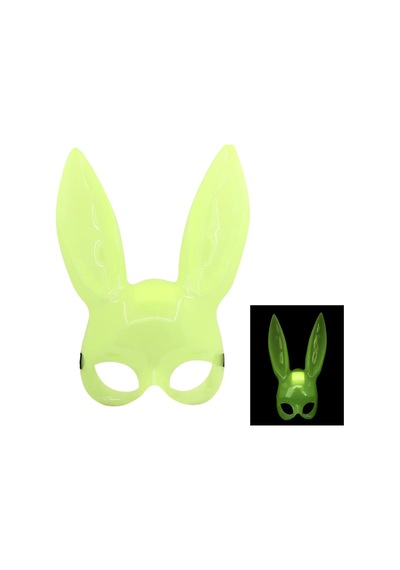 Karanlıkta Parlayan Fosforlu Tavşan Maskesi Glow Bunny Masquerade Maske 32x22 Cm Standart