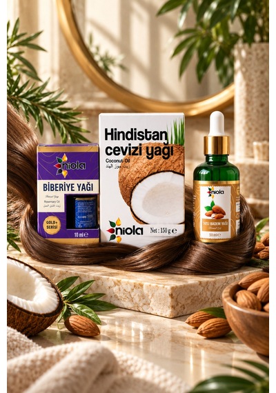Saç Bakım Yağ Seti Biberiye Yağı 10 Ml + Hindistan Cevizi Yağı 150 G + Tatlı Badem Yağı 50 Ml Ürün Açıklaması - 927151593