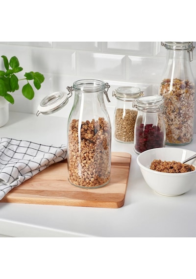 Ikea Korken Gıda Kavanozu 1000 Ml 23 Cm Şeffaf