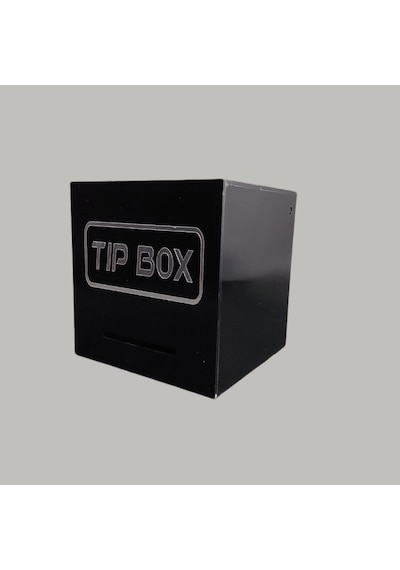 Kilitli Pleksi Masa Üstü Tip Box Bahşiş Kutusu Siyah 14x14xh13 Cm 1
