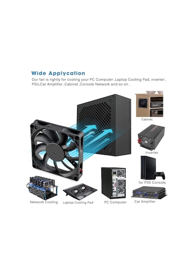 Gdstıme 80 Mm Fan 80 X 15 Mm 12v Bilgisayar Fanı 8cm Pc Fan Dc 12v Kasa Fan 2800 Rpm