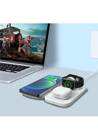 Ally W66 15W 3 In1 Android + Apple Uyumlu iPhone Taşınabilir Mini Kablosuz Hı