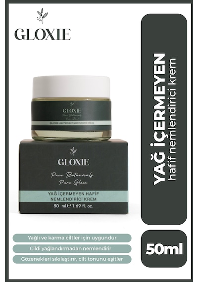 Gloxie Yeşil Çay & Panthenol İçeren Yağsız Nemlendirici Krem 50 ML