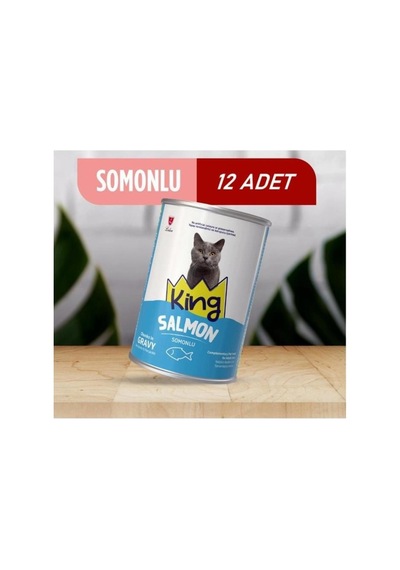 King Somonlu Yetişkin Kedi Konservesi 400 Gr 12 Adet