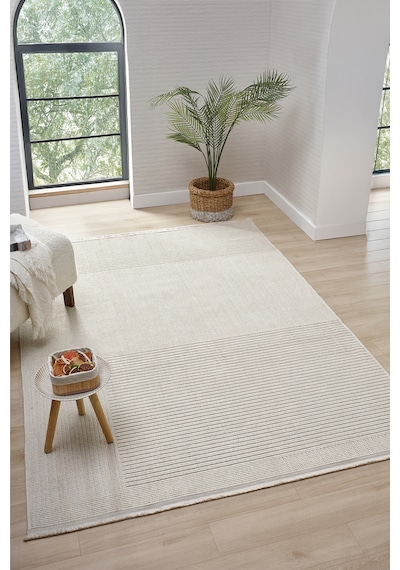 Mariesse Home Lara İskandinav Dokuma Bukleli Modern Salon Halısı Mutfak Halısı Koridor Halısı Yolluk 622-krem