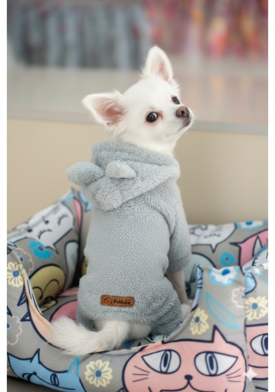 Kedi - Köpek Welsoft Peluş Kışlık Bacaklı Sweat - Pijama - Kıyafet - Mont - Yelek