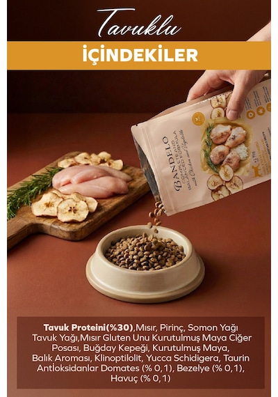 Bandelo Tavuklu Sebzeli Yetişkin Kuru Kedi Maması 750gr - Parlak Tüy Ve Koku Önleyici Etkili