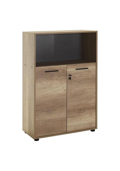 Tr Newyork 3 Raflı Kilitli Kapaklı Kitaplık-açık Ceviz Tori 72x110x34 Cm Gxyxd Diğer