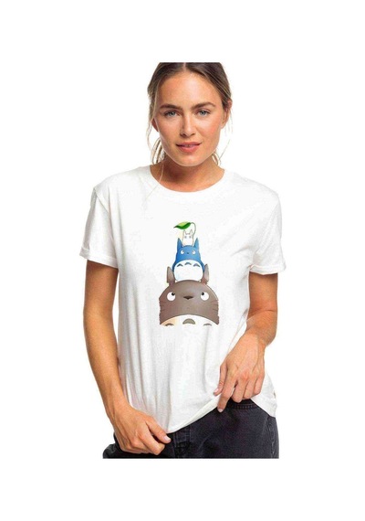 Komşum My Neighbor Totoro Baskılı Beyaz Kadın Tshirt (534307458)