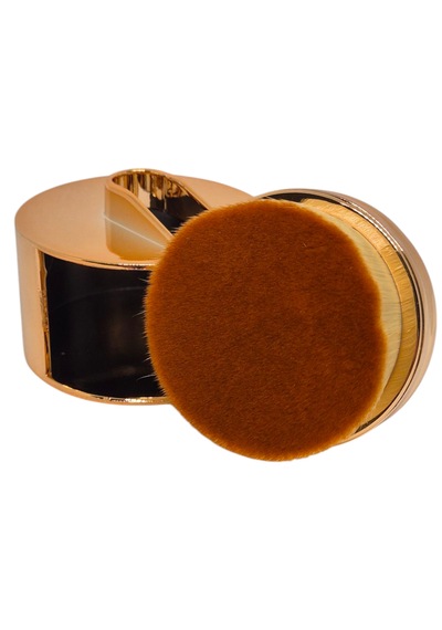 Lüks Touch Gold - Altın Renkli Metal Standlı Shine Brush Ergonomik Pudra Fırçası Makyajınızı Sanata Dönüştürün