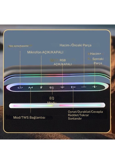 200w, Wireless V5.0 18.000mah Kapaisteli Çift Mikrofonlu ,kumandalı Taşınabilir Kablosoz Höparlör
