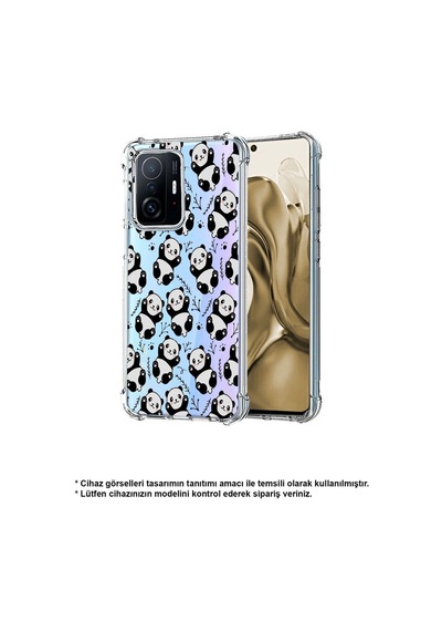 Samsung Galaxy A26 İle Uyumlu Panda Baskılı Şeffaf Köşe Korumalı Antişok Kılıf