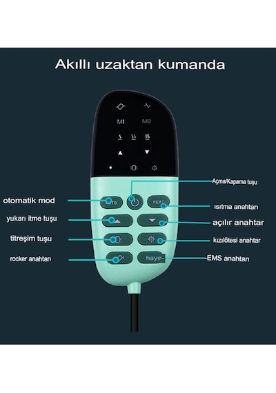 Termal Terapi Fonksiyon Derin Doku   Sırt Masaj Aleti Titreşimli Bel Traksiyon Cihazı Yeşil