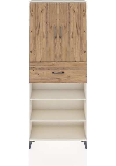 Arges Dolap 5 Raflı Tek Çekmeceli 2 Kapaklı 88x30x221 Aytaşı-çam Aytaşı