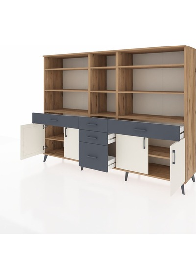 Hyperion Dolap 11 Raflı 5 Çekmeceli 4 Kapaklı 220x44x163 Çam-ayta Çam-aytaşı/antrasit Hyperion Dolap 11 Raflı 5 Çekmeceli 4 Kapaklı 220x44x163 Çam-ayta Çam-aytaşı/antrasit