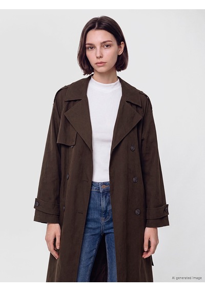 Lcw Modest Kahverengi Kuşaklı Kadın Gabardin Trençkot