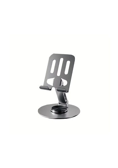 360 Döner Başlıklı Ve Görüş Açısı Ayarlanabilir Metal Telefon Standı Gri Al5341 Gri