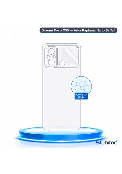 Schitec Xiaomi Poco C55 Uyumlu Arka Yüzey Hidrojel Koruyucu Film 92159155