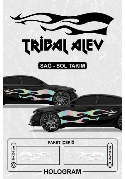 Tribal Alev Yan Gövde Sticker Hologram - 864811998