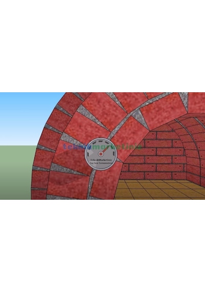 Pakkens 63 MM 500 C Derece Arkadan Bağlantılı Bi-metal Fırın Termometre