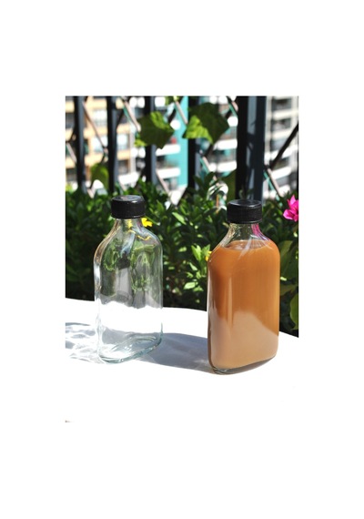 10 Adet 200 Ml Yassı Cam Cold Brew Şişesi Siyah Kapaklı Soğuk Kahve Şişe Şeffaf
