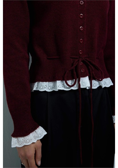 Defacto Slım Fıt Hırka G9990ax26spbr115 Bordo-br115