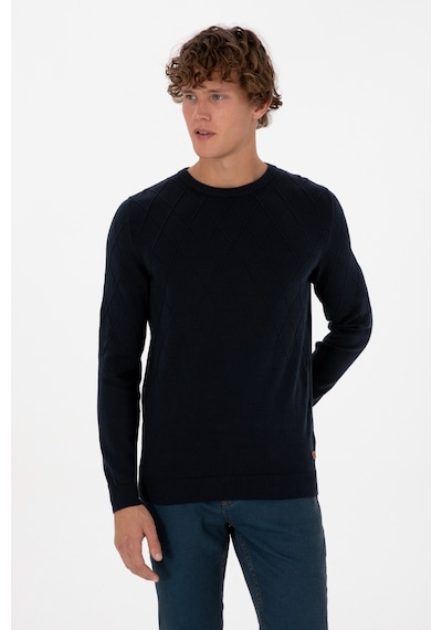 U.S. Polo Assn. Erkek Slim Fit Bisiklet Yaka Desenli Açık Lacivert Kazak 50315748-VR059 U.S. Polo Assn. Erkek Slim Fit Bisiklet Yaka Desenli Açık Lacivert Kazak 50315748-VR059