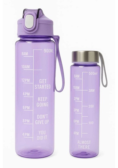 Belkis 2 Li Motivasyon Matara 900 Ml-500 Ml Lütfen Renk Belirtiniz 0