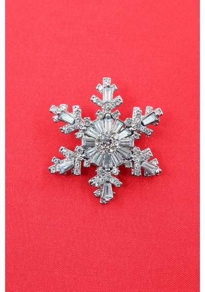 Kar Tanesi Broş. Taşlı Tasarım Broş. Yaka İğnesi Broş. Kadın Broş. Erkek Broş. Broş. Unisex Gümüş