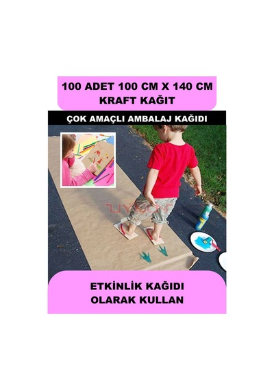 100 Adet 100cm X 140cm 100 Gr. Kraft Ambalaj Kağıdı, Çeyiz Ev Eşyası Hediye Ürün Paketleme, Çocuk Etkinlikleri