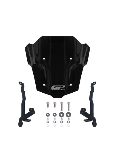 Gp Kompozit Honda Cb650r E-clutch 2025 Uyumlu Kısa Ön Cam Siyah 27cm