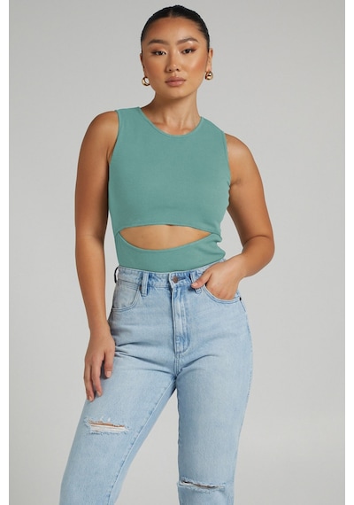 Madmext Mint Yeşili Yırtık Detaylı Basic Bodysuit-mint Yeşili Mint Yeşili