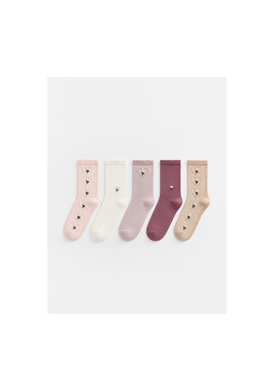 Lc Waikiki Alıta Cıty Farkıyla Lcw Dream Pembe Nakışlı 5'li Paket Kadın Soket Çorap Pembe - 925404171 Pembe