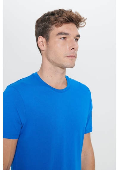 Ac&Co / Altınyıldız Classics Slim Fit Bisiklet Yaka Kısa Kol Pamuklu Erkek Tişört Saks