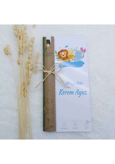 Tohum Kalemi Arkası Kağıtlı Bebek Hediyeliği Bebek Şeker(20 Adet)