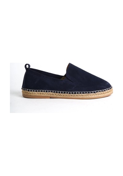 Mubiano Hakiki Deri Summer Erkek Jüt Taban Lacivert Süet Espadril & Loafer -mssr1120-lcv