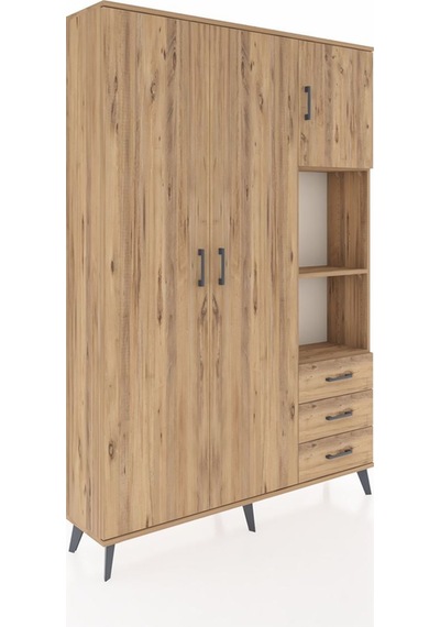 Arges Dolap 5 Raflı 3 Çekmeceli Tek Askılı 132x30x195 Çam-çam/çam Atlas Çam/atlas Çam Arges Dolap 5 Raflı 3 Çekmeceli Tek Askılı 132x30x195 Çam-çam/çam Atlas Çam/atlas Çam