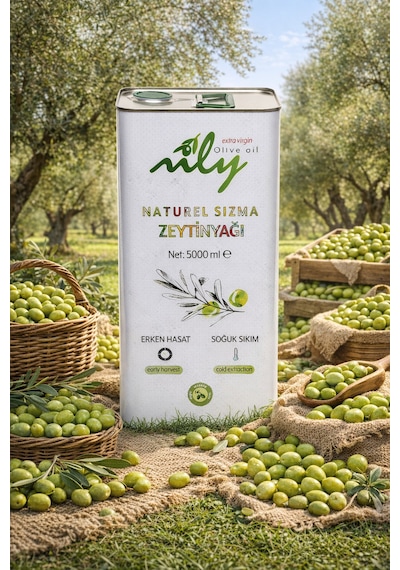 Nily Erken Hasat Soğuk Sıkım Naturel Sızma Zeytinyağı Teneke 5 L