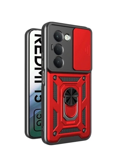 Xiaomi Redmi 15 4g İçin Uyumlu Sürgülü Korumalı Yüzüklü Standlı Magnetic Tpu Tank Kapak