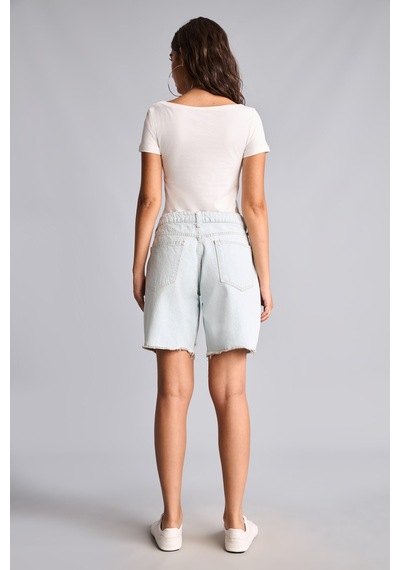 Defacto Yırtık Detaylı Bermuda Jean Şort I4916ax26hsnm39 Mavi-nm39
