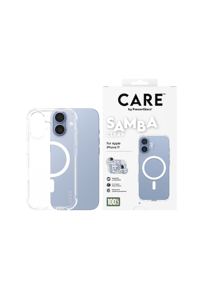 Care By Panzerglass Fashionable Apple Uyumlu iPhone 17 Samba Transparent Beyaz Magsafe Kılıf
