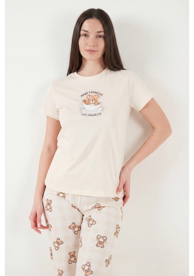 Lela Bayan Pijama Takımı 65790784 Ekru